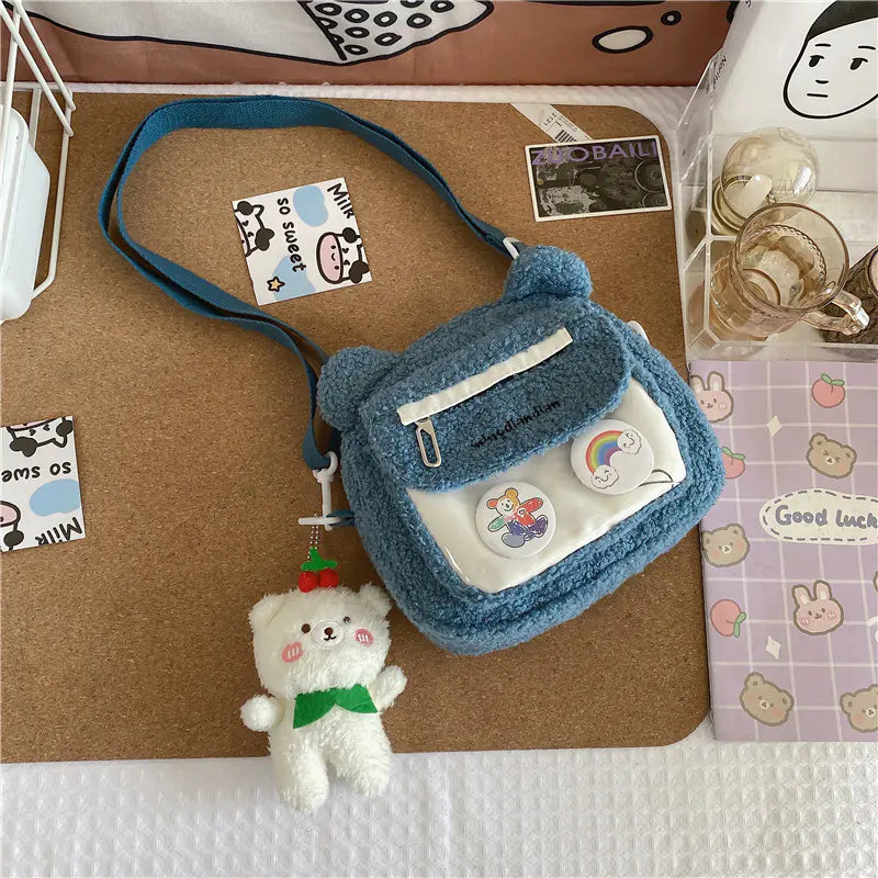 Student Lambskin Plush Shoulder Bag