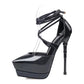Sexy Waterproof Ultra High Heels with Strappy Design