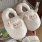 Warm Plush Cotton Slippers for Ladies with Heel Cover