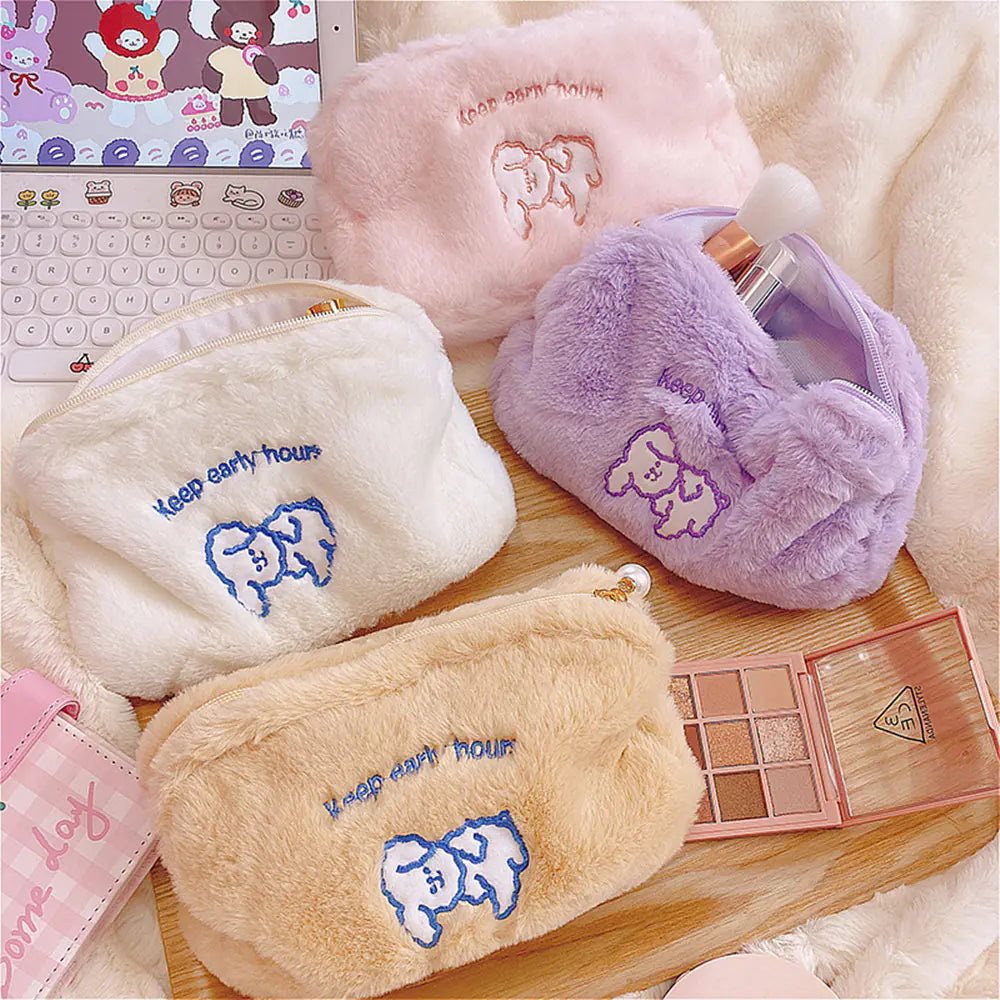 Cute Cloud Plush Cosmetic Bag