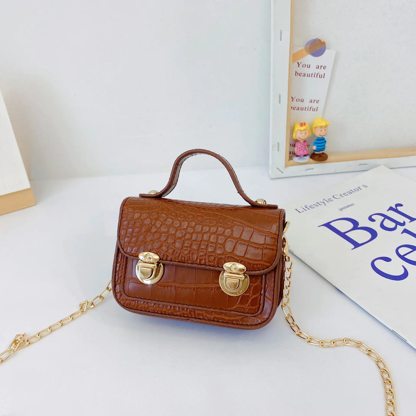 Alligator Print Mini Messenger Bag