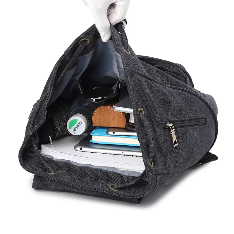 Canvas Backpack - Double Shoulder Bag