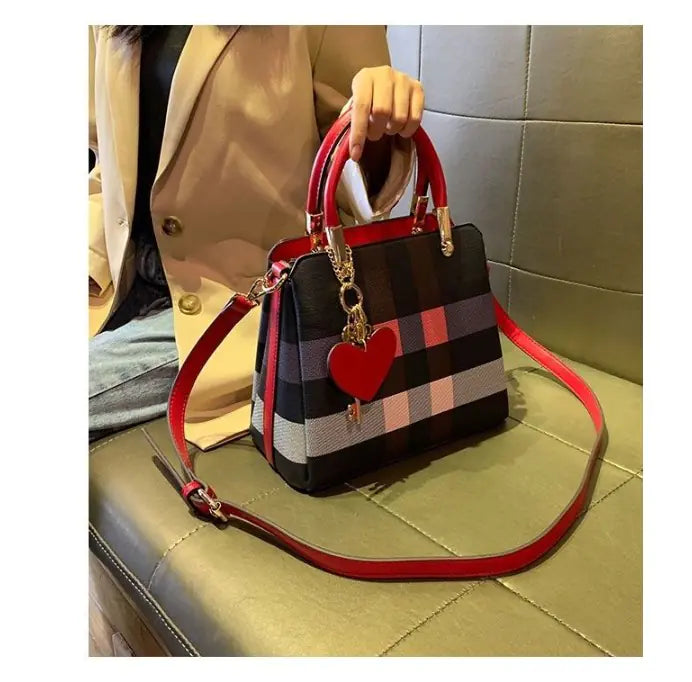 Fashionable Checkered Shoulder Crossbody Bag