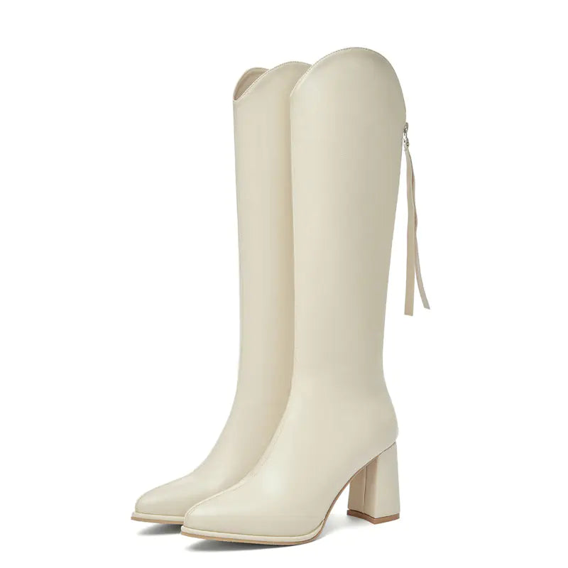 Women's Knee-high Elastic Pointed Thin Heels Boots