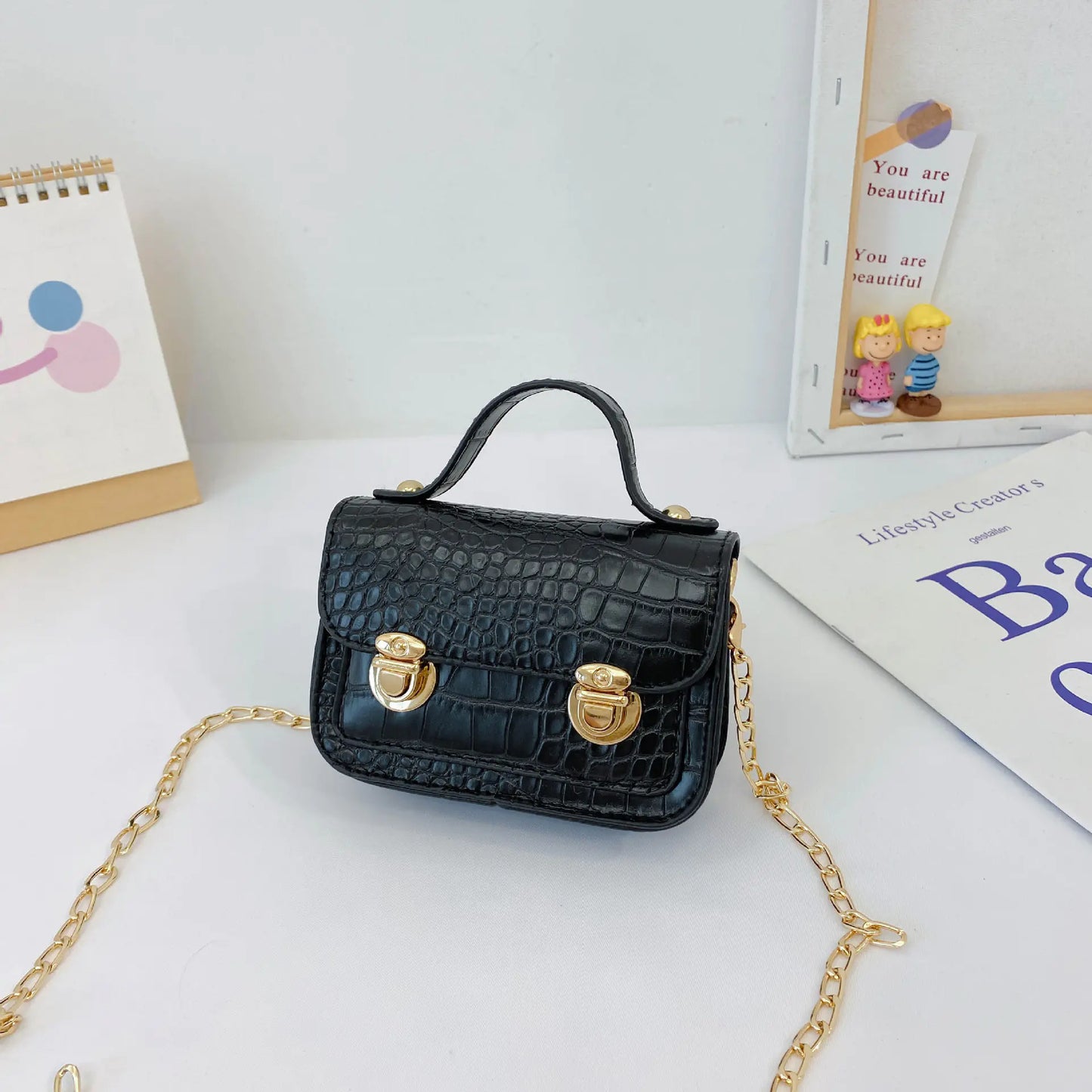 Alligator Print Mini Messenger Bag