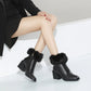 Genuine Leather Women's Boots with Chunky Heels
