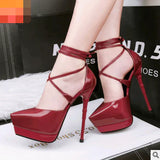 Sexy Waterproof Ultra High Heels with Strappy Design