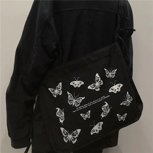 Butterfly Canvas Shoulder Messenger Bag