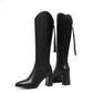 Women's Knee-high Elastic Pointed Thin Heels Boots
