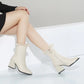 Genuine Leather Women's Boots with Chunky Heels