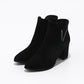 New Women's Suede Ankle Boots with Chunky Heels