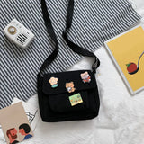 Cute Canvas Diagonal Shoulder Bag for Students
