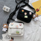 Cute Canvas Diagonal Shoulder Bag for Students