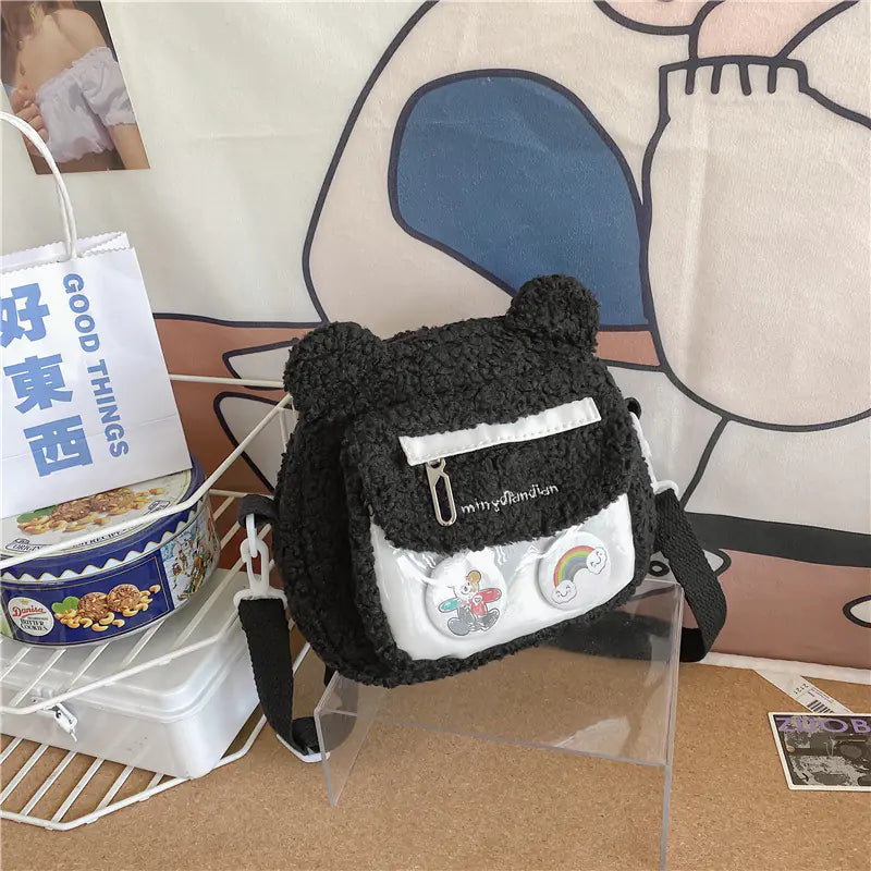 Student Lambskin Plush Shoulder Bag