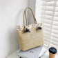 Trendy Women's Woven Shoulder Bag - Large Capacity Beach Bag