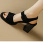 2025 Summer New Fresh Suede Chunky Heels Sandals