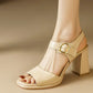2025 Summer New Fresh Suede Chunky Heels Sandals