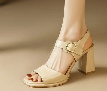2025 Summer New Fresh Suede Chunky Heels Sandals
