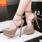Sexy Waterproof Ultra High Heels with Strappy Design