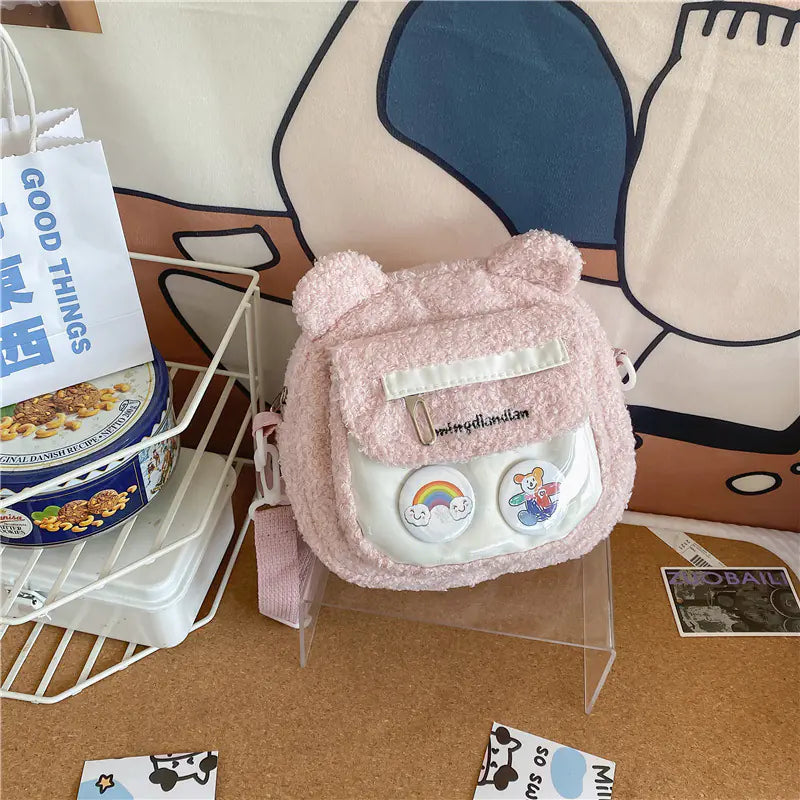 Student Lambskin Plush Shoulder Bag