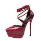Sexy Waterproof Ultra High Heels with Strappy Design